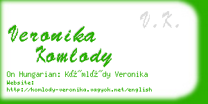 veronika komlody business card